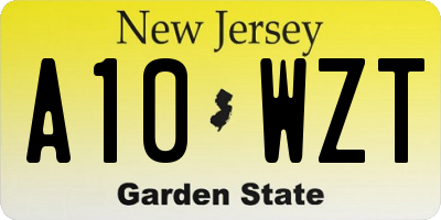 NJ license plate A10WZT