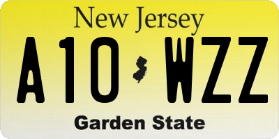 NJ license plate A10WZZ