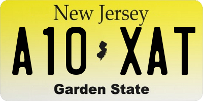 NJ license plate A10XAT