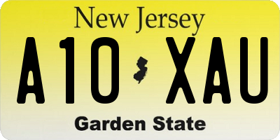 NJ license plate A10XAU