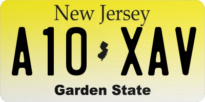 NJ license plate A10XAV