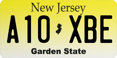 NJ license plate A10XBE