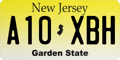 NJ license plate A10XBH