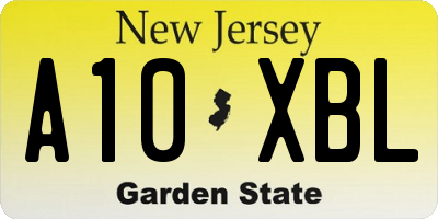 NJ license plate A10XBL