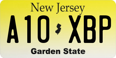 NJ license plate A10XBP