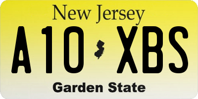 NJ license plate A10XBS