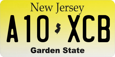 NJ license plate A10XCB