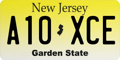 NJ license plate A10XCE