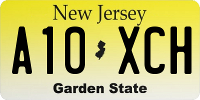 NJ license plate A10XCH