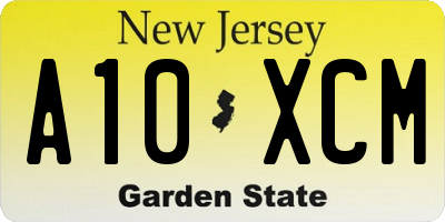 NJ license plate A10XCM