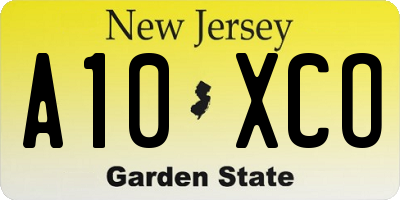 NJ license plate A10XCO