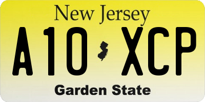 NJ license plate A10XCP