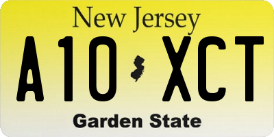NJ license plate A10XCT