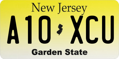 NJ license plate A10XCU