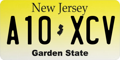 NJ license plate A10XCV