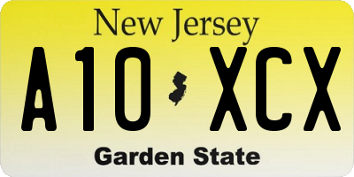 NJ license plate A10XCX
