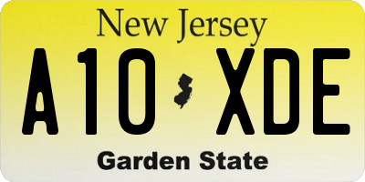 NJ license plate A10XDE