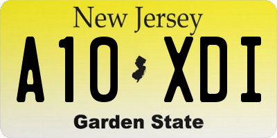 NJ license plate A10XDI