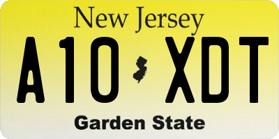 NJ license plate A10XDT