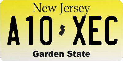 NJ license plate A10XEC