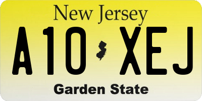NJ license plate A10XEJ
