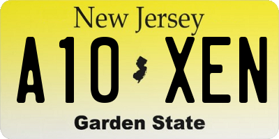 NJ license plate A10XEN