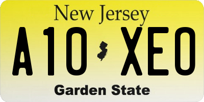 NJ license plate A10XEO