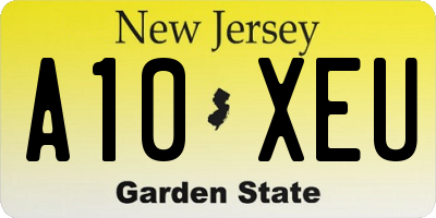 NJ license plate A10XEU