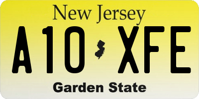 NJ license plate A10XFE