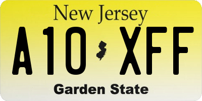 NJ license plate A10XFF