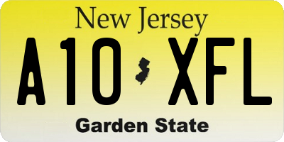 NJ license plate A10XFL