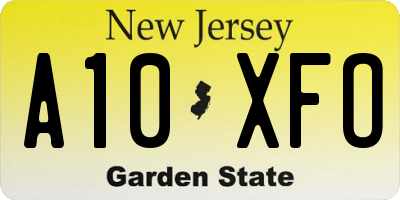 NJ license plate A10XFO