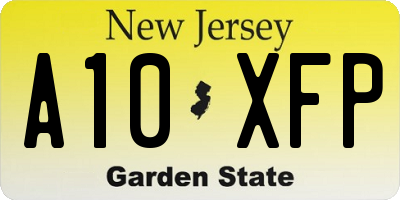 NJ license plate A10XFP