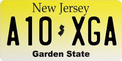 NJ license plate A10XGA
