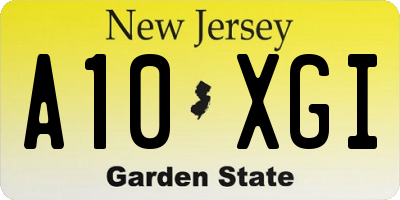NJ license plate A10XGI