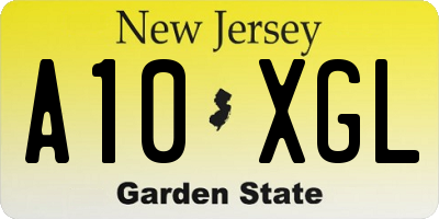 NJ license plate A10XGL