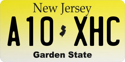 NJ license plate A10XHC