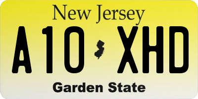 NJ license plate A10XHD