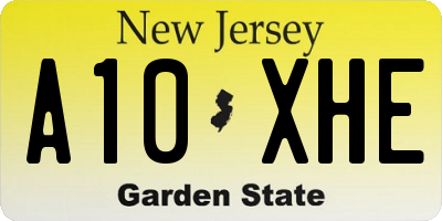 NJ license plate A10XHE