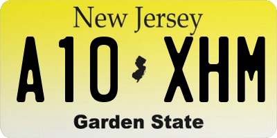 NJ license plate A10XHM