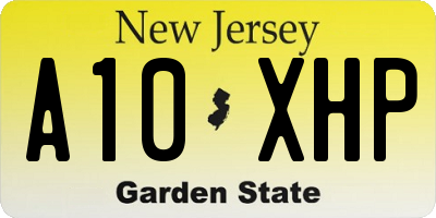 NJ license plate A10XHP