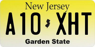 NJ license plate A10XHT