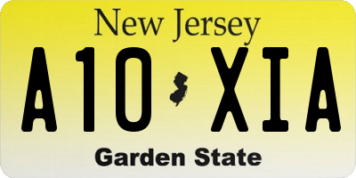 NJ license plate A10XIA