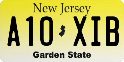 NJ license plate A10XIB
