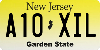 NJ license plate A10XIL