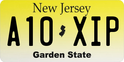 NJ license plate A10XIP