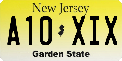 NJ license plate A10XIX