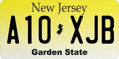 NJ license plate A10XJB