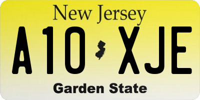 NJ license plate A10XJE