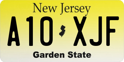 NJ license plate A10XJF